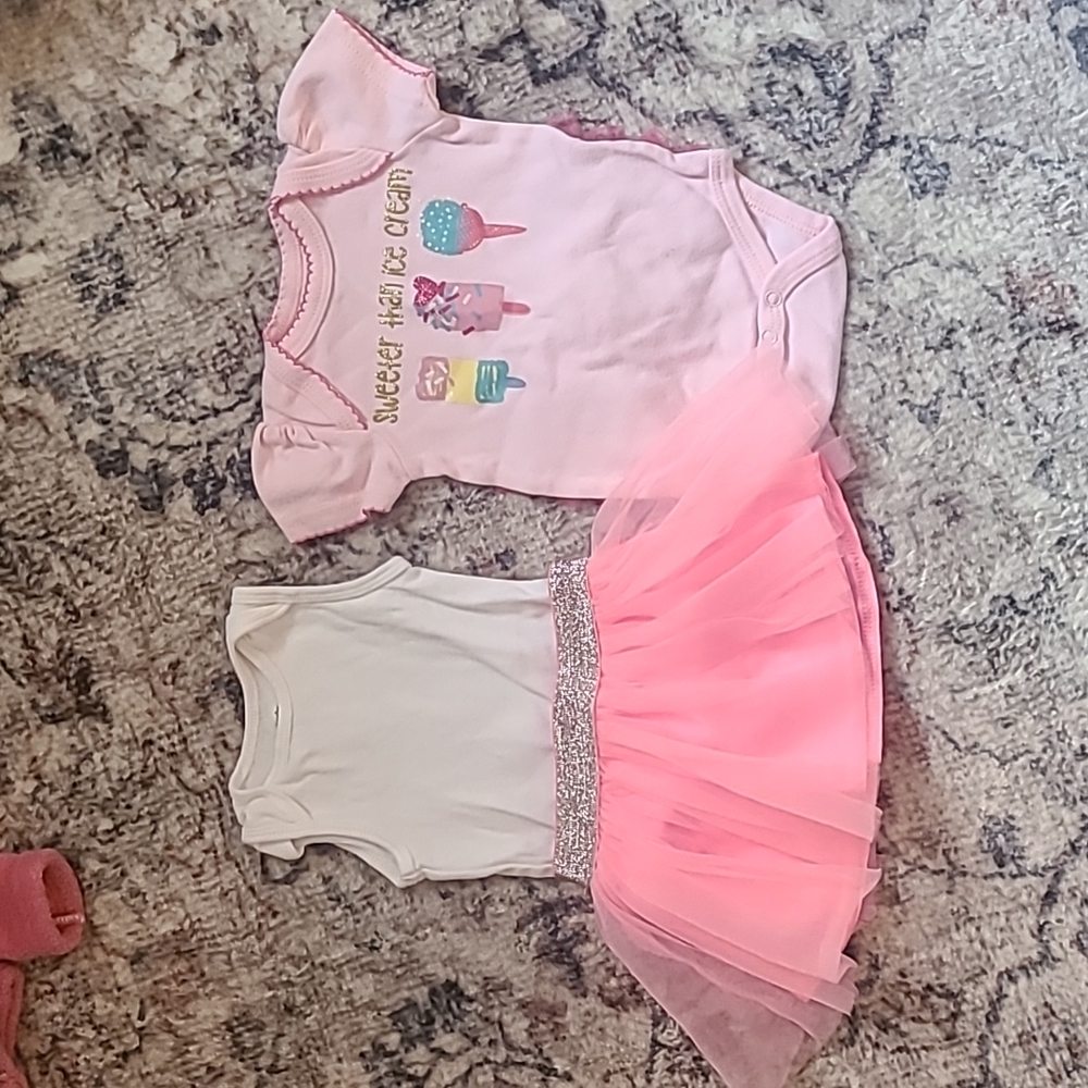 0-3 month baby girl 3 piece set